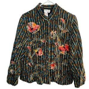Coldwater Creek Unique Embroidered Jacket Women’s Size Medium Multicolor